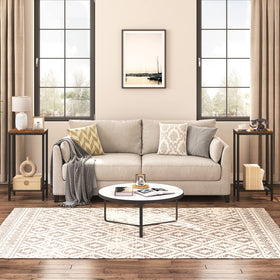 HOOBRO industrial end table offers 28.1-inch height for easy reach.