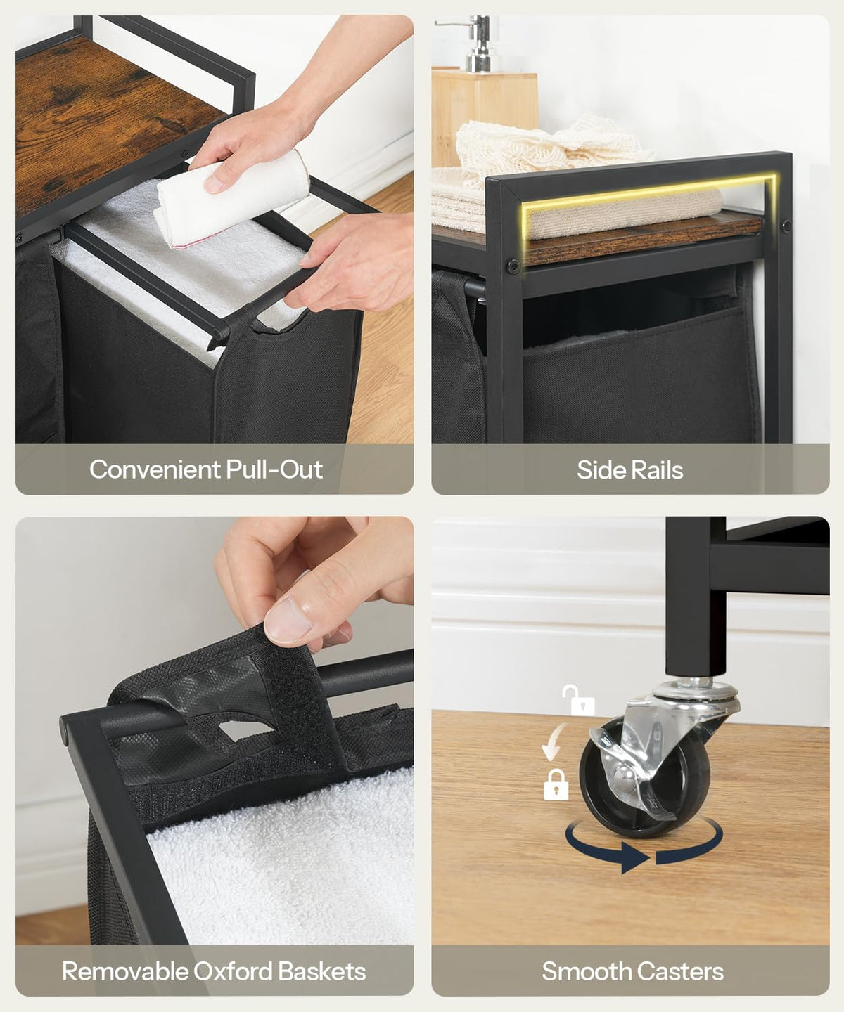 Reinforced HOOBRO frame supports durable, long-lasting laundry handling