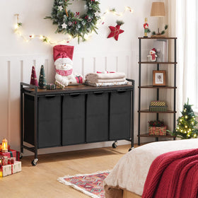 HOOBRO rustic brown and black finish adds style to any laundry area.