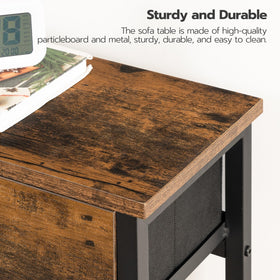 HOOBRO living room storage table offers ample surface for essentials.