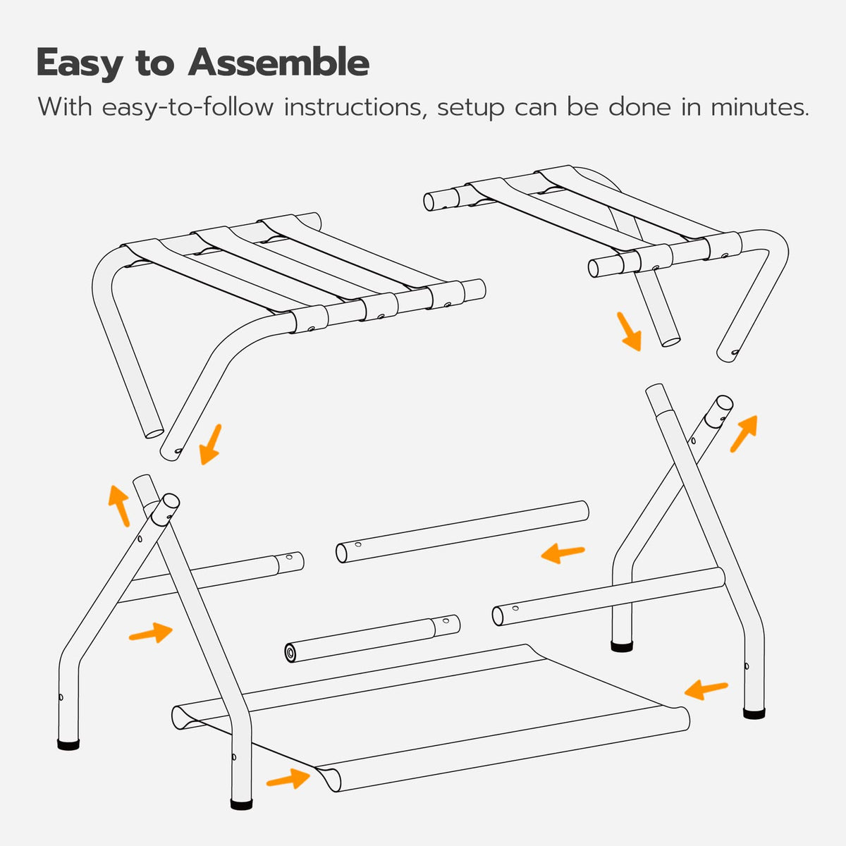 HOOBRO luggage rack folded state under-bed storage highlights space-saving design.