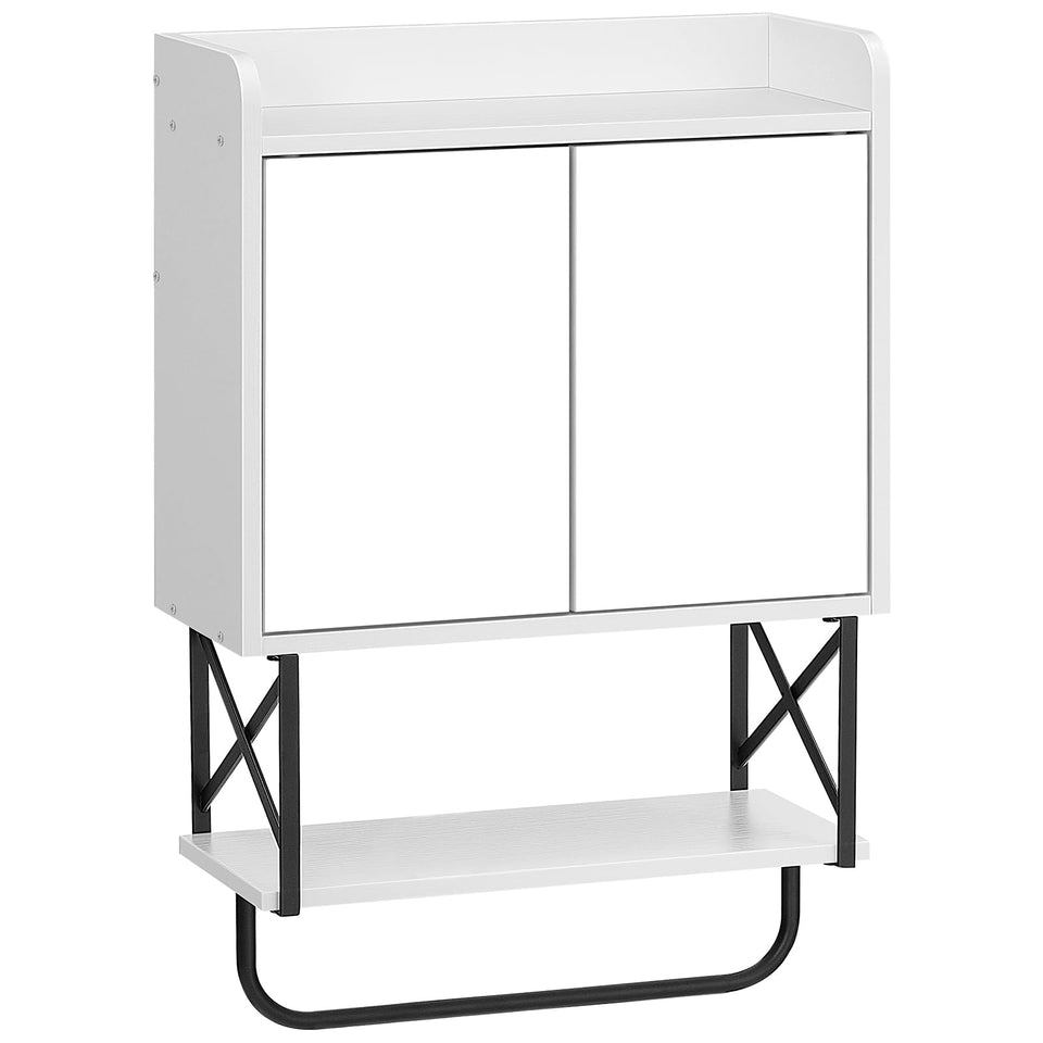 HOOBRO medicine cabinet with mirror in white saves space in small bathrooms.