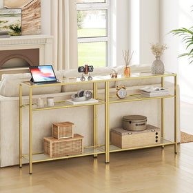 HOOBRO modern entryway table in gold frame for warm spaces