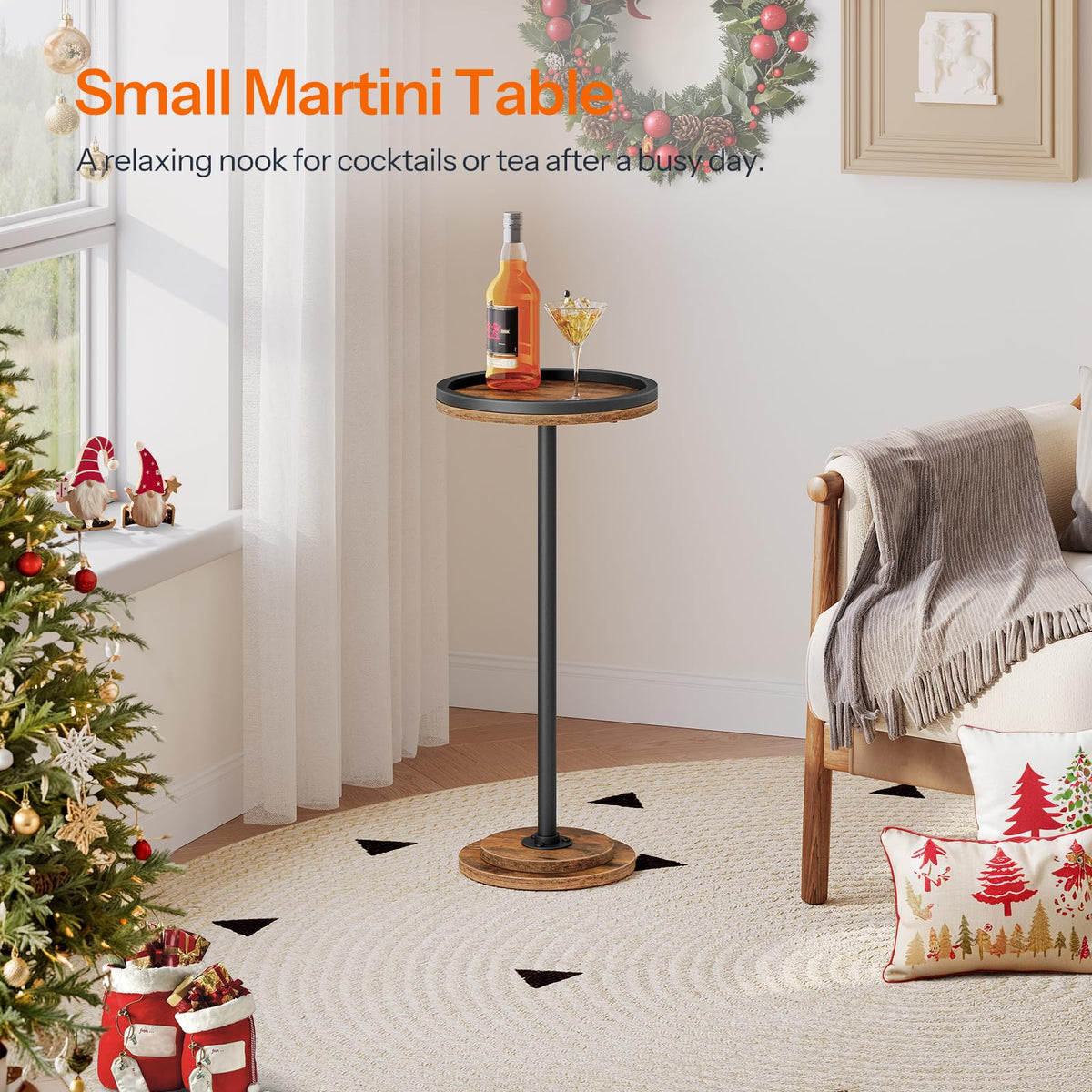 HOOBRO multiuse table works as plant stand or book nook.
