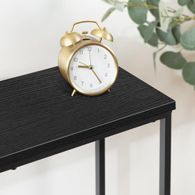 HOOBRO narrow console table black metal frame emphasizes modern industrial style.
