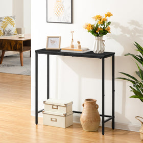HOOBRO narrow console table entryway setup with keys and mail nearby.