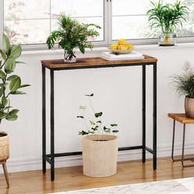 HOOBRO Narrow Console Table by window for display and organization.