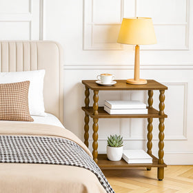 HOOBRO slender end table enhances living room decor and usability.