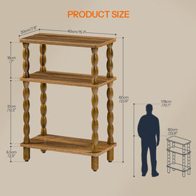 HOOBRO three-tier end table with a slim profile for small rooms.