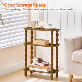 HOOBRO end table with curved spindle legs adds vintage flair.