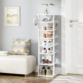 HOOBRO narrow shoe tower fits tight hallways while maximizing vertical storage.