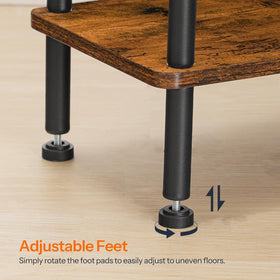 HOOBRO narrow side table in bedroom or study scene offers tidy organization.
