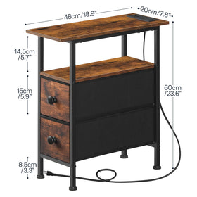 HOOBRO narrow table with retro-industrial chic complements living room or bedroom.