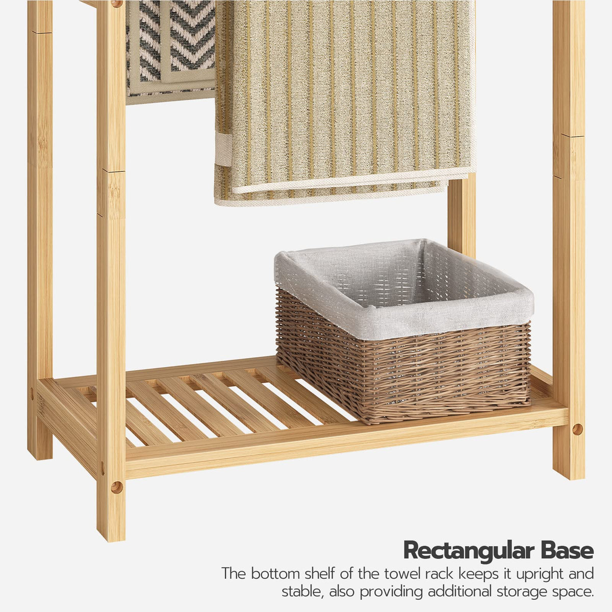 HOOBRO natural-color quilt rack detail highlighting grain and finish
