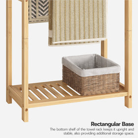HOOBRO natural-color quilt rack detail highlighting grain and finish