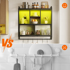HOOBRO premium engineered wood and metal pipes ensure sturdy wall mounting.