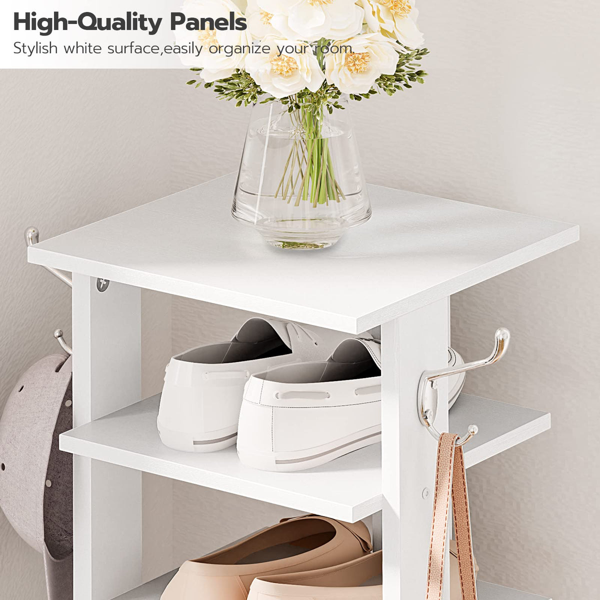 HOOBRO removable shelves accommodate boots and heels with flexibility.