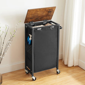 HOOBRO rolling laundry basket with smooth wheels for effortless transport