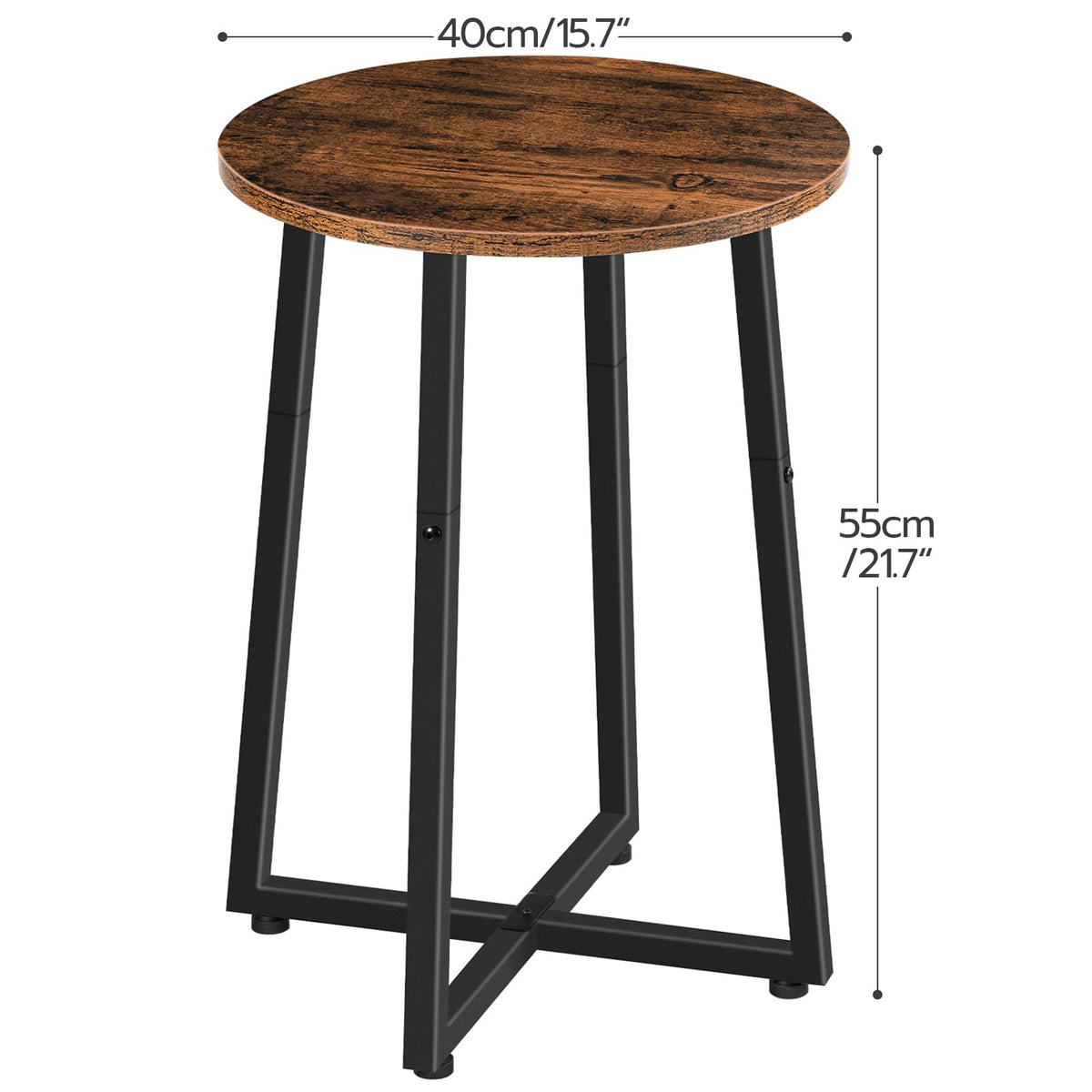 HOOBRO round side table in a living room setup matching rustic decor.
