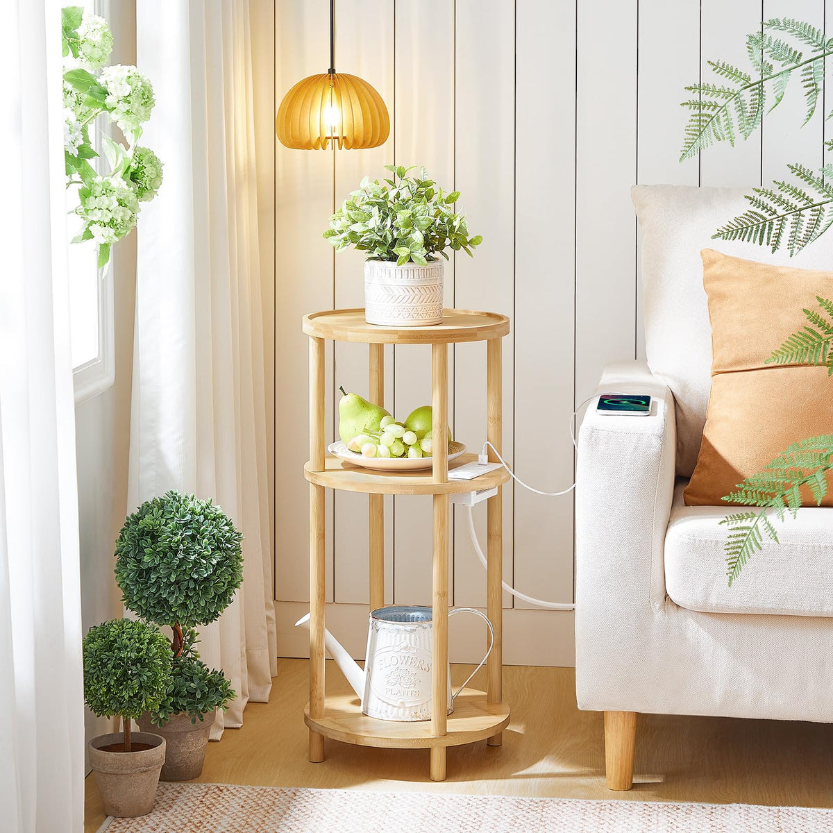 HOOBRO round side table measures 11.8 inches
