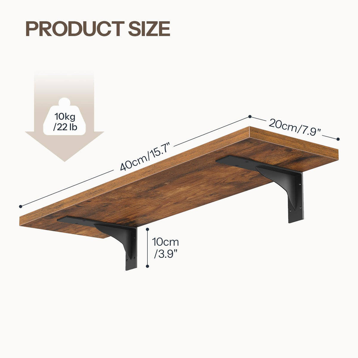 HOOBRO rustic brown and black finish adds warm, versatile appeal.
