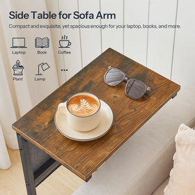 HOOBRO rustic brown finish complements living room furniture and decor.