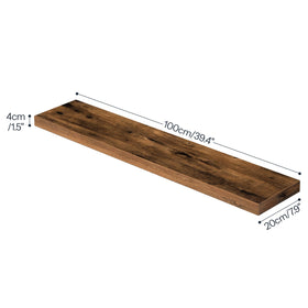 HOOBRO rustic brown wood shelf face adds warm texture to decor.