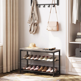 HOOBRO mesh shelves for breathability and tidy footwear display.