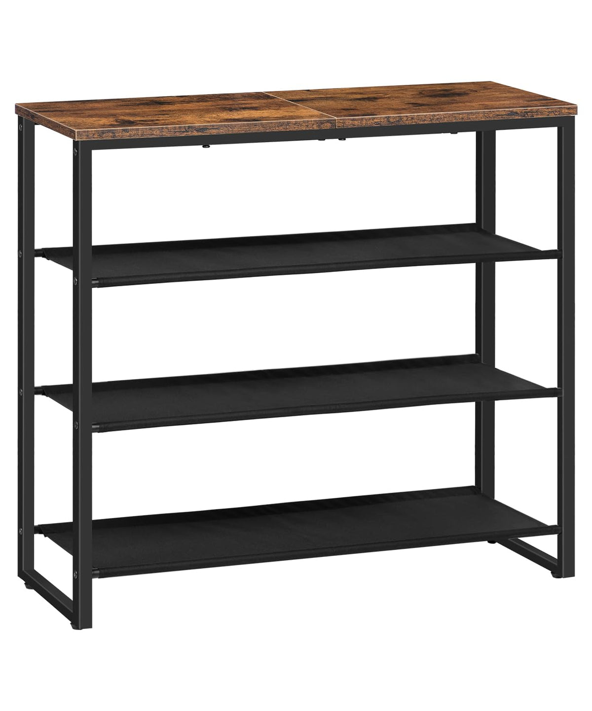HOOBRO 4-tier shoe rack with wood top panel keeps entryways tidy and organized