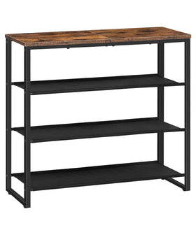 HOOBRO 4-tier shoe rack with wood top panel keeps entryways tidy and organized