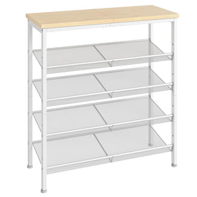 Hoobro 5-tier shoe rack during assembly, easy setup for your entryway