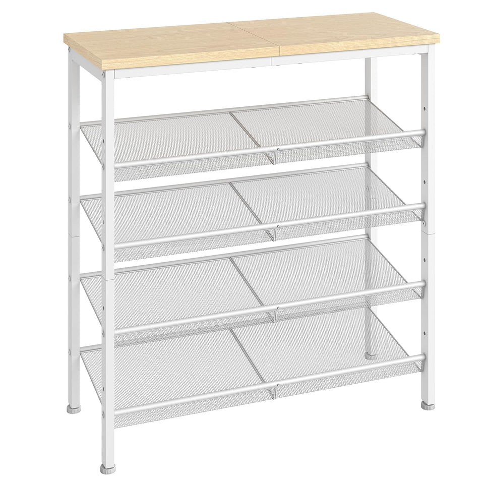 Hoobro 5-tier shoe rack during assembly, easy setup for your entryway