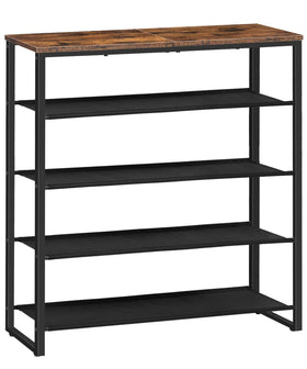 HOOBRO 5-tier shoe rack front view shows neat, accessible entryway organization.