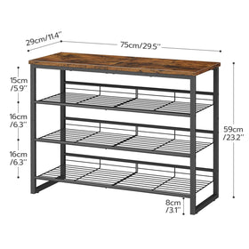 HOOBRO shoe rack with adjustable tilt adapts to different footwear needs.