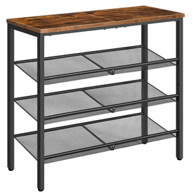 HOOBRO 4-tier shoe rack top view shows neat entryway storage
