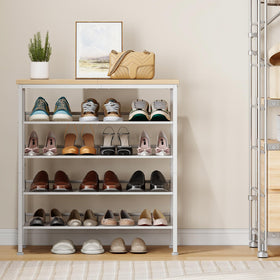 Hoobro rack placed in entryway or closet keeps shoes visible