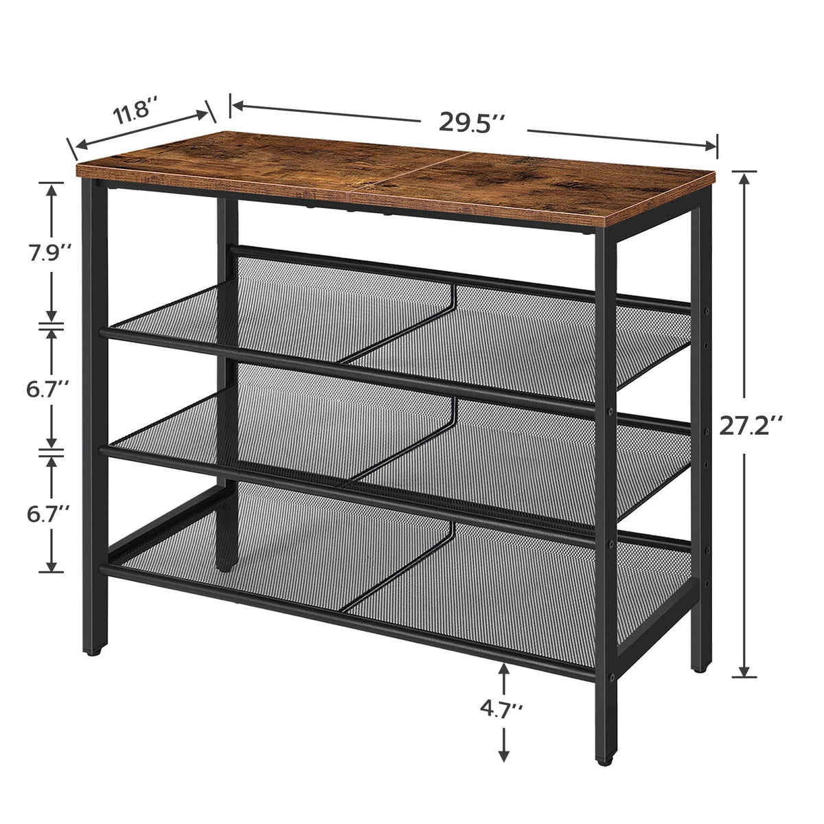 HOOBRO shoe rack side profile highlighting compact footprint