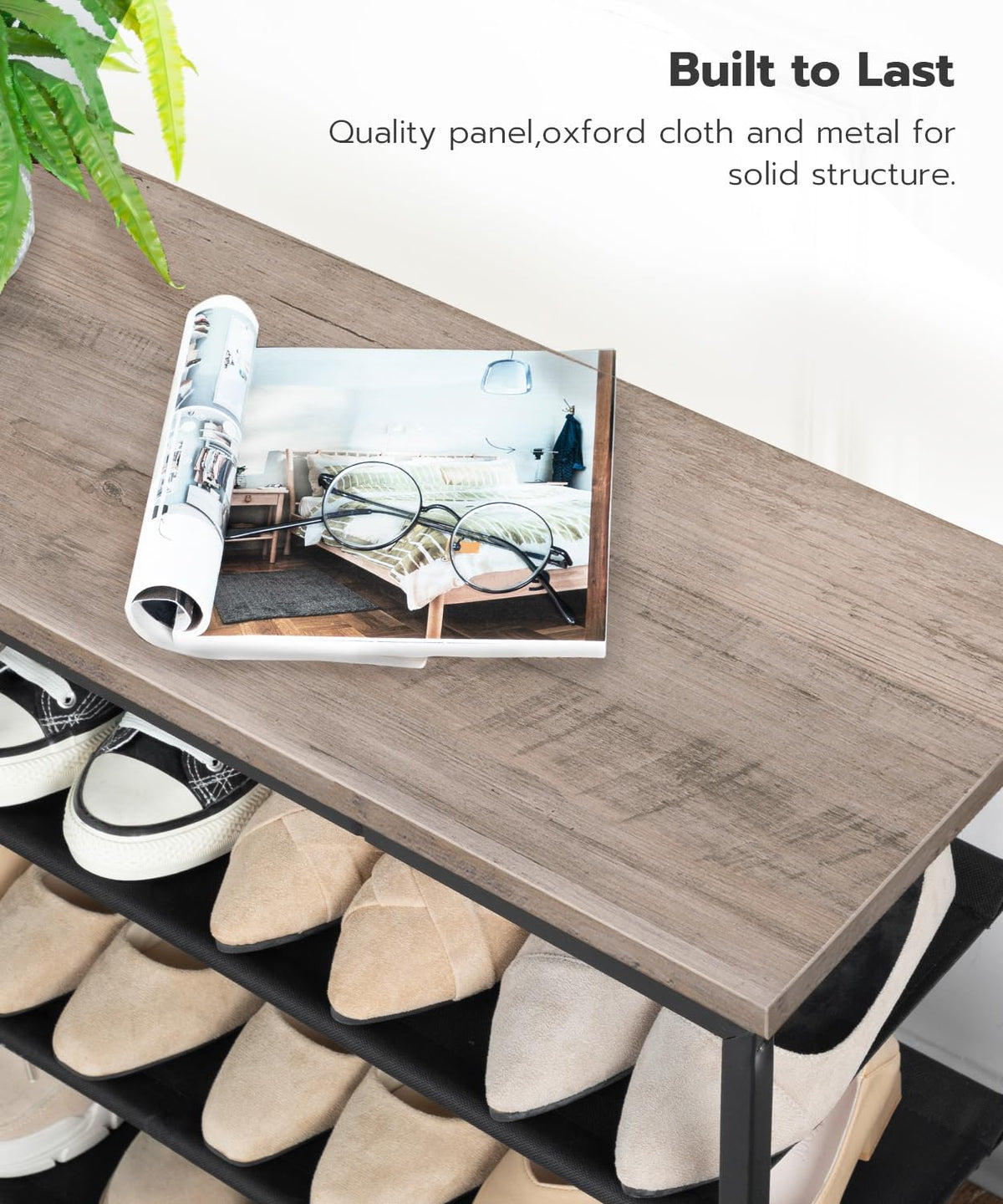 HOOBRO durable oxford and wood top combine easy cleaning with style