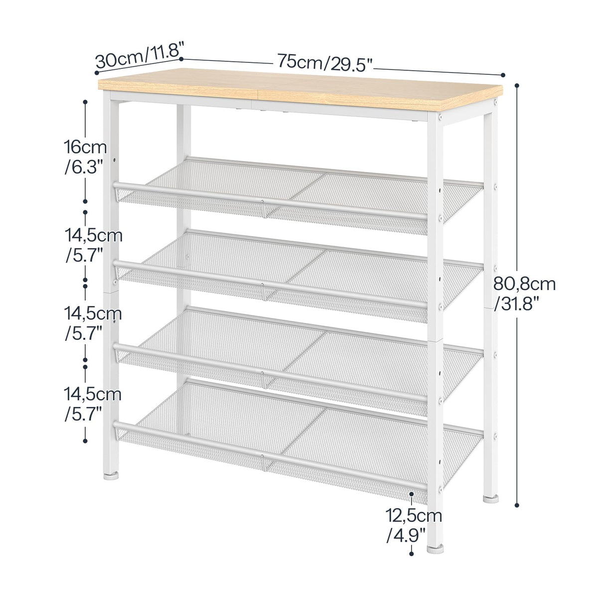 Hoobro mesh shelves close up showing sturdy storage design