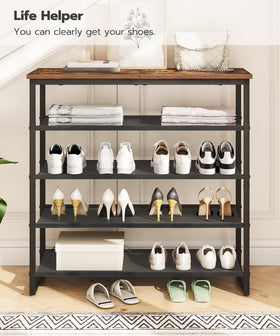 HOOBRO top-panel shelf view, decorative space for bags or plants.
