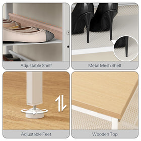 Hoobro white frame shoe rack adds a clean modern look