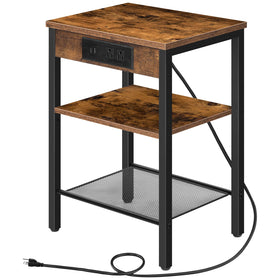 HOOBRO side table with charging station and USB-C port for convenient charging