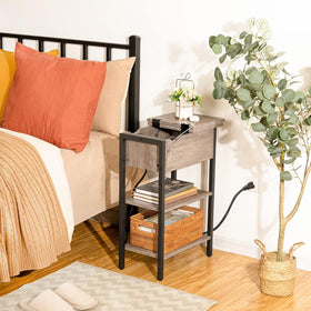 HOOBRO open shelf ideal for books, lamps, or decor.