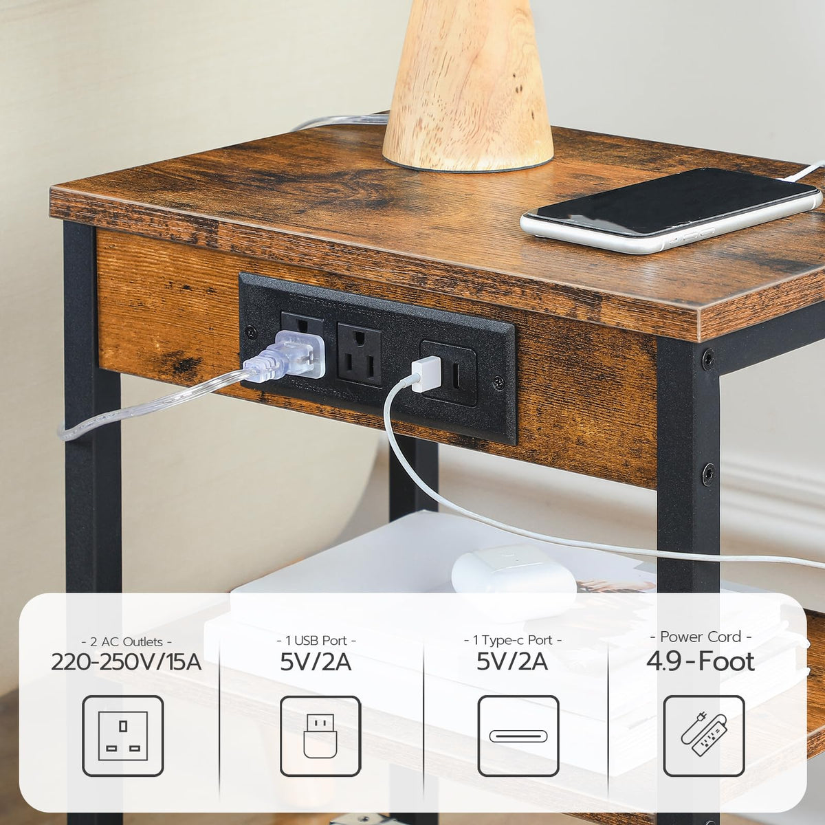 HOOBRO small end table ideal for tight living spaces with practical design