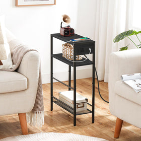HOOBRO slim nightstand with USB ports ideal beside bed for overnight charging