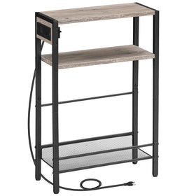 HOOBRO small narrow side table with charging station and USB ports for convenient charging