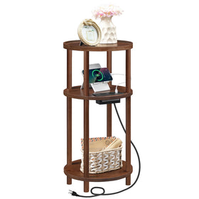 HOOBRO charging-station on a small round side table for convenient bedside charging