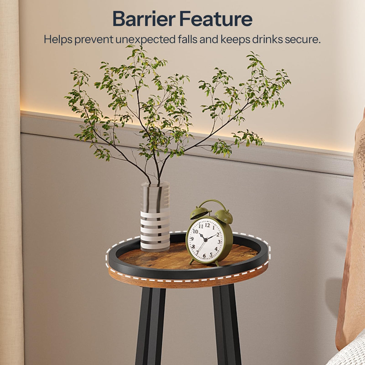 HOOBRO 23.6-inch height offers easy reach for lamps and glasses