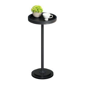 HOOBRO small round side table with pedestal shows a compact surface for limited spaces