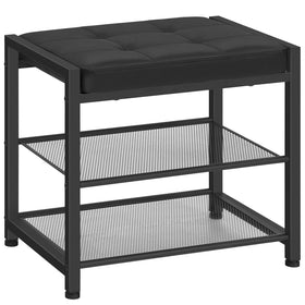 HOOBRO Small Shoe Bench seat with PU cushion for easy shoe changes.